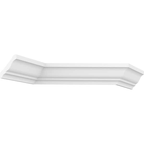 Ekena Millwork 3 in. x 3-5/8 in. x 96 in. Crown Moulding, PVC (6-Pack)