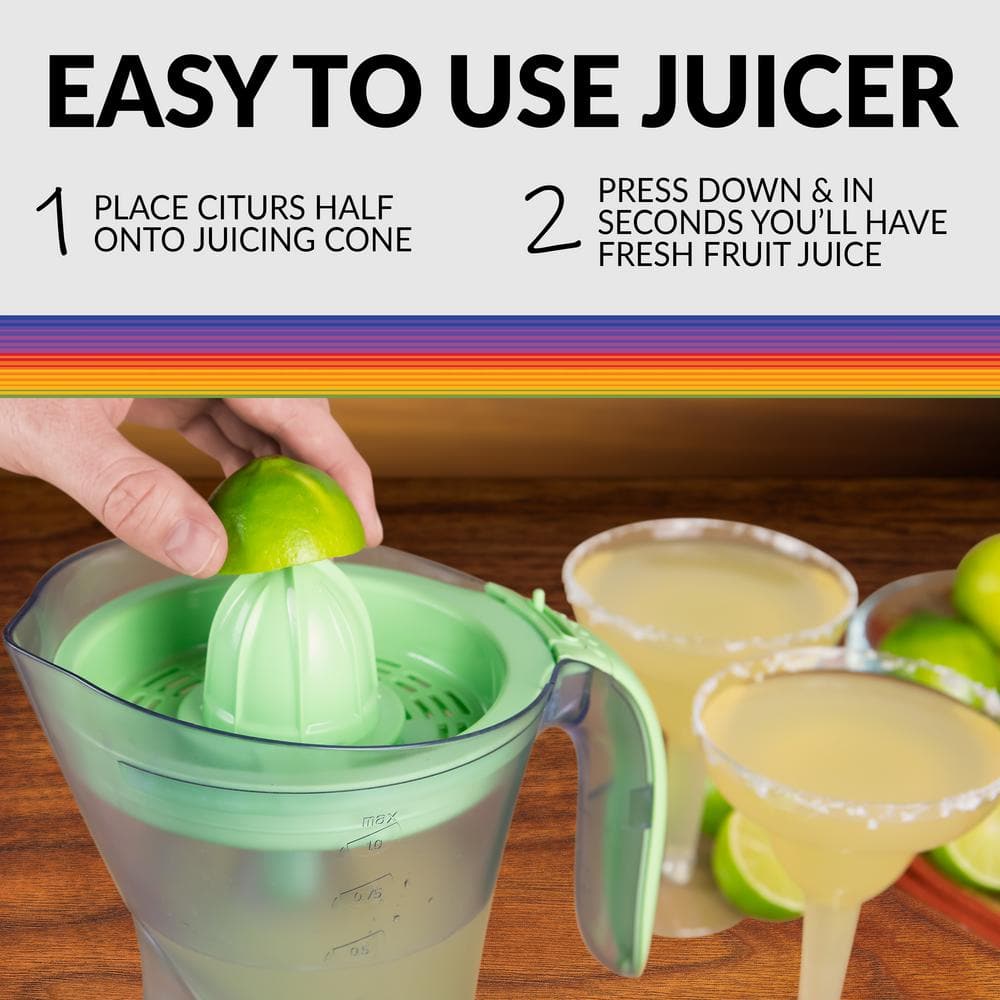 Green Electric Citrus Juicer with Pitcher and Glasses Set