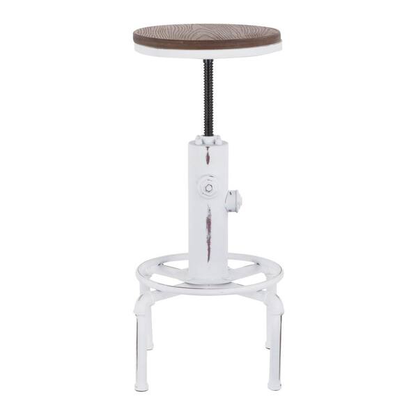 white industrial stool