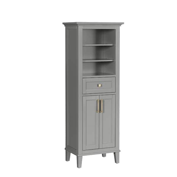 Home Decorators Collection Grayson 23 in. W x 16 in. D x 60 in. H Linen Cabinet in Storm Gray