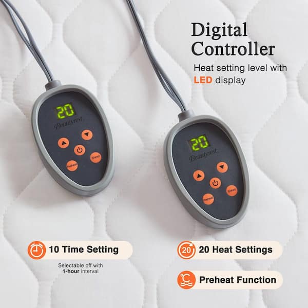 Cotton Deep Pocket King Heated Mattress Pad