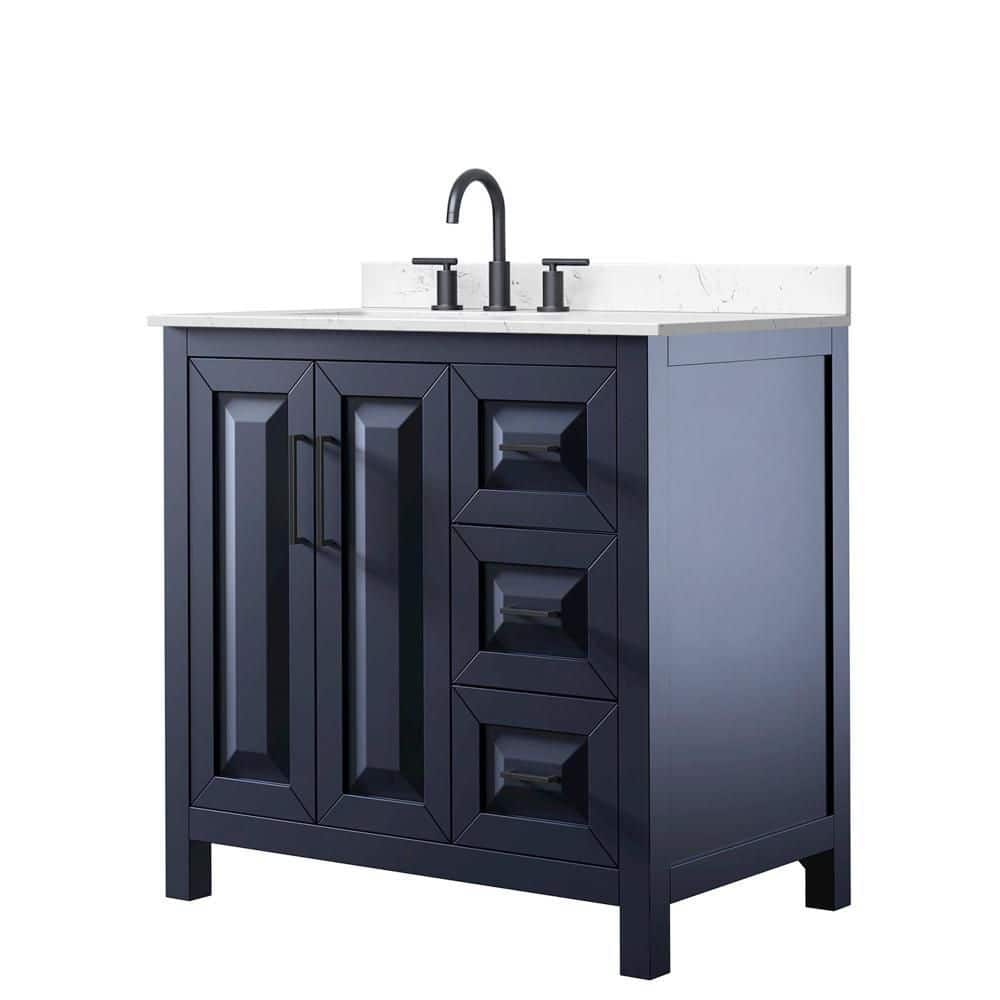 Daria 36 in. Single Freestanding Dark Blue Bath Vanity with Top price history on PriceWatchPro