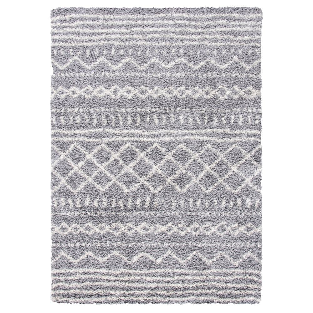 Arizona Shag Gray/Ivory 3 ft. x 5 ft. Geometric Lodge Area Rug price history on PriceWatchPro