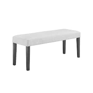 White and Black 46 in. Backless Bedroom Bench with Wooden Frame