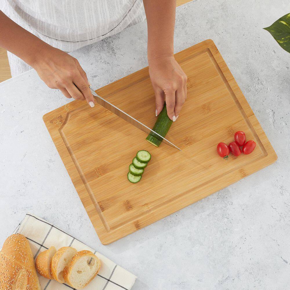 JoyJolt Bamboo 3-Piece Rectangular Cutting Board Set