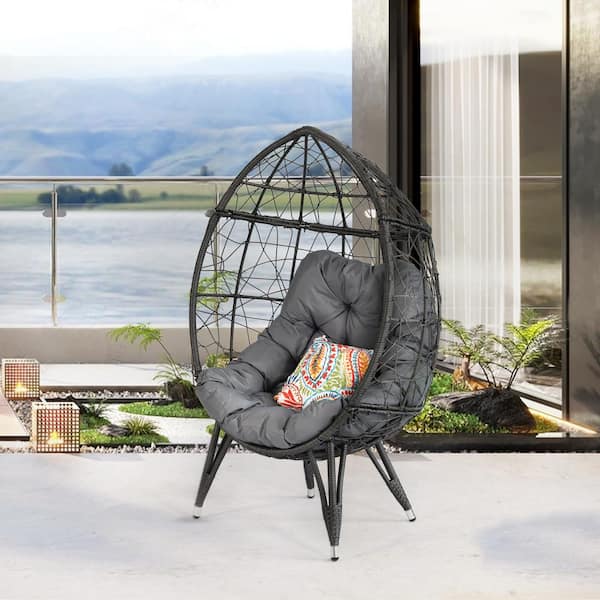 Teardrop rattan swing hanging best sale egg chair