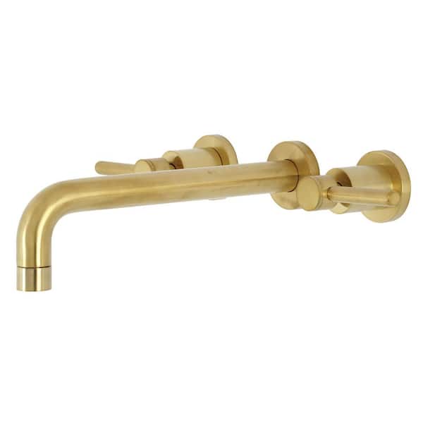 Kingston Brass Concord 2-Handle Wall Mount Bathroom Faucet in Brushed ...