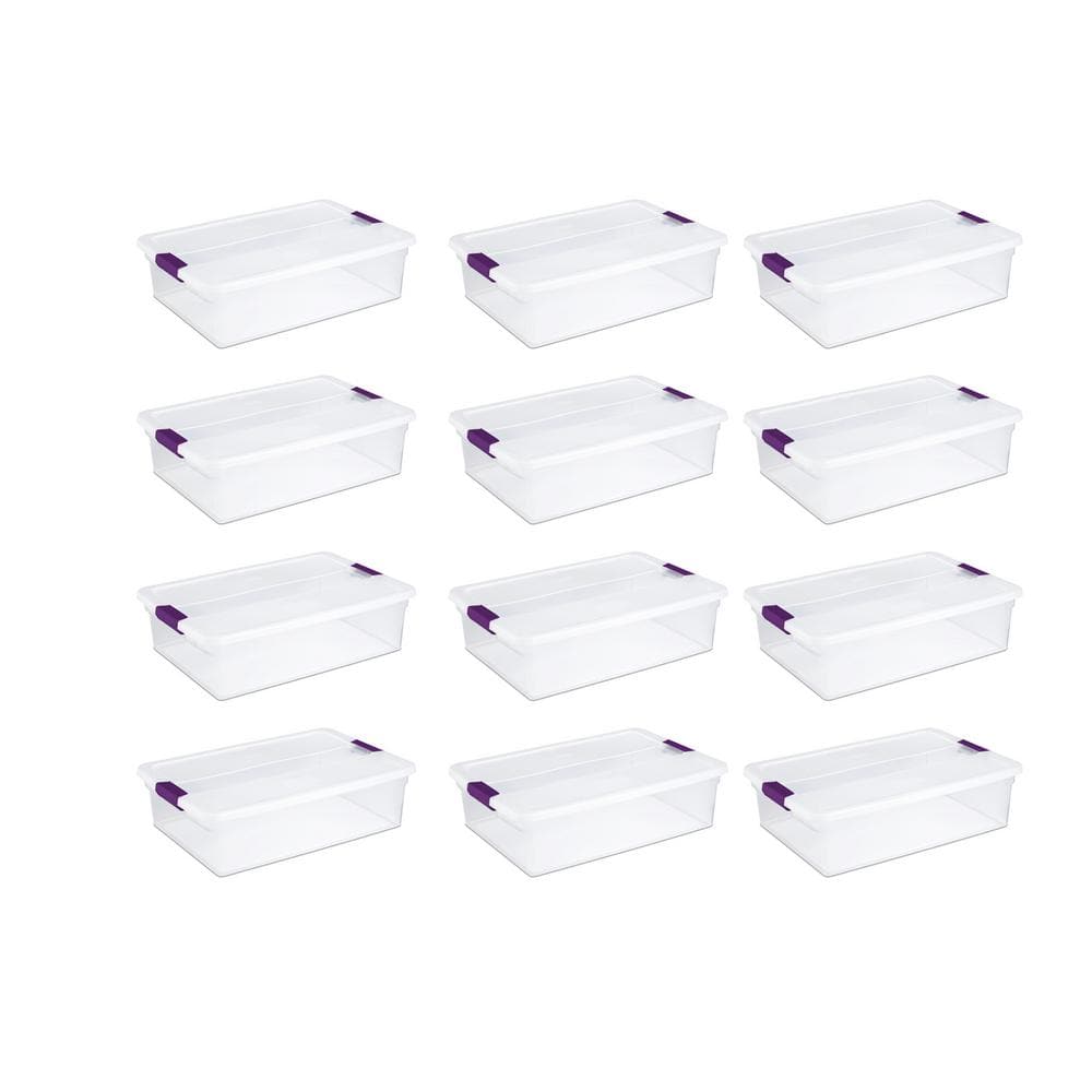 32 qt. Clear View Latch Lid Stackable Storage Container (12-Pack)