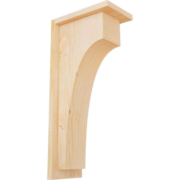 Ekena Millwork 6 in. x 10 in. x 22 in. Douglas Fir Huntington Rough Sawn Corbel with Backplate