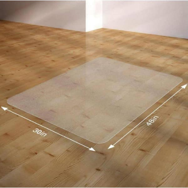 cadeninc 47.24 in. x 29.52 in. Clear PVC Office Chair Mat for Carpet or Hard Floor with Lip or Rectangle Shape