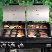 Texas Trio 4-Burner Dual Fuel Grill with Smoker in Black
