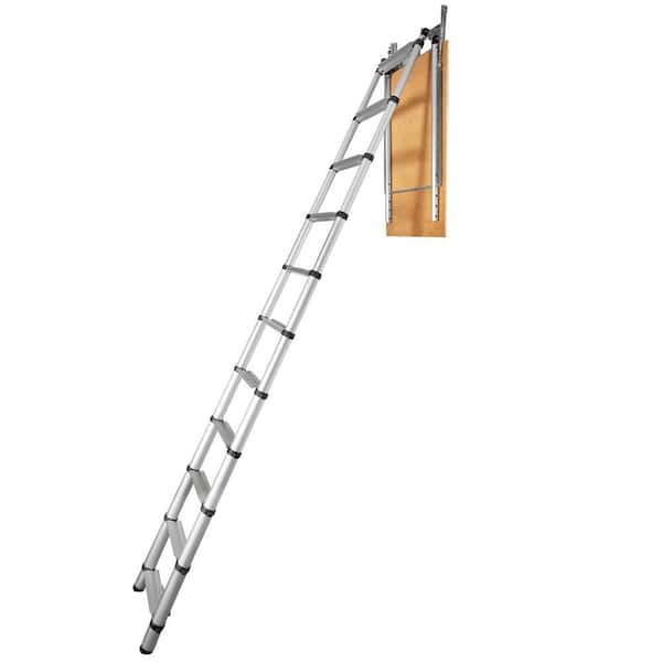 Attic Ladder Telescoping 350 lbs. Capacity, 39.37 in. x 23.6 in. Multi-Purpose Aluminium Extension 10.5 ft. 9.5 ft.
