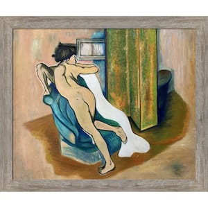 After the bath by Suzanne Valadon Metropolitan Pewter Framed Oil Painting Art Print 23.5 in. x 27.5 in.