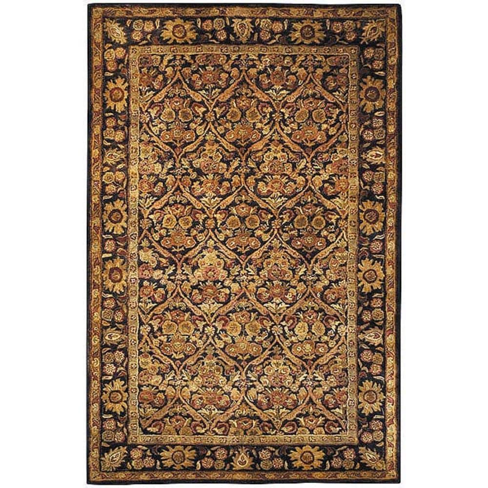 SAFAVIEH Antiquity Dark Plum/Gold 8 ft. x 10 ft. Border Area Rug AT51B