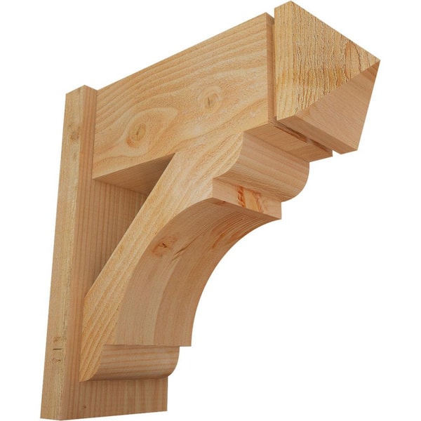 Ekena Millwork 8 in. x 20 in. x 20 in. Douglas Fir Olympic Arts and Crafts Rough Sawn Outlooker