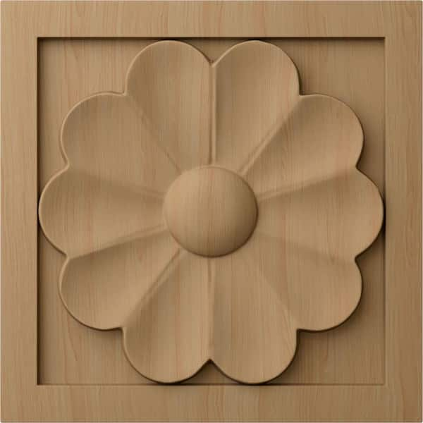 Ekena Millwork 5-1/8 in. x 7/8 in. x 5-1/8 in. Unfinished Wood Alder Large Medway Rosette