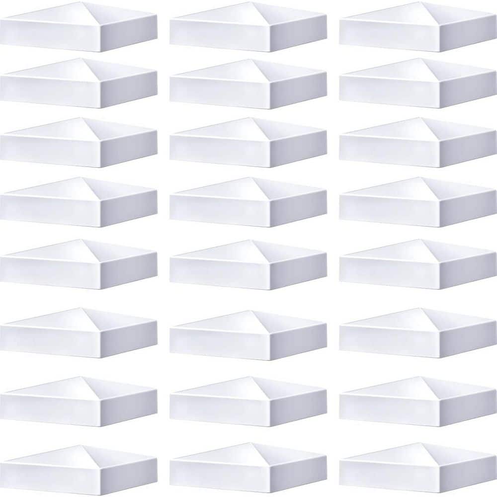 White PVC Vinyl Pyramid Top Fence and Deck Post Caps Weather Resistant No Fasteners Needed (24-Pack) price history on PriceWatchPro