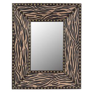 Elegt 21 in. W x 26 in. H Rectangular Framed Wall Bathroom Vanity Mirror in Brown Zebra