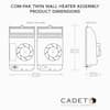 Cadet 240/208-volt 4,000/3,000-watt Com-Pak Twin In-wall Fan-forced  Replacement Electric Heater Assembly with Thermostat CST402T - The Home  Depot