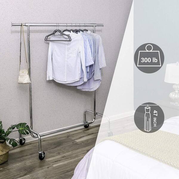 Chrome Steel Clothes Rack 73.6 in. W x 66.5 in. H