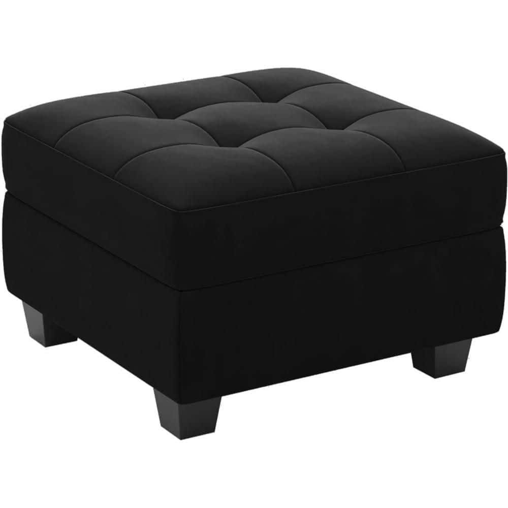 Velvet Square Storage Ottoman Large Ottoman