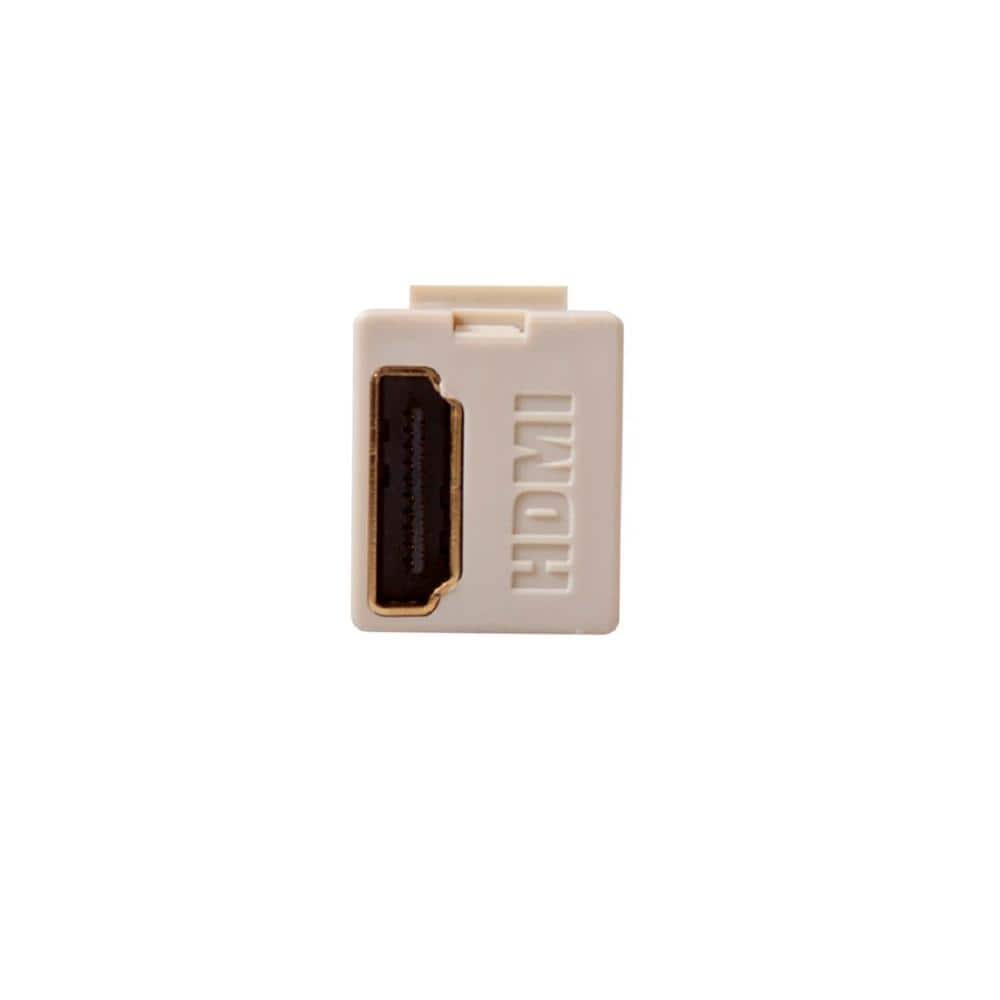 Leviton Feed Through, QuickPort HDMI Wire Connector Light Almond 40834-T  The Home Depot