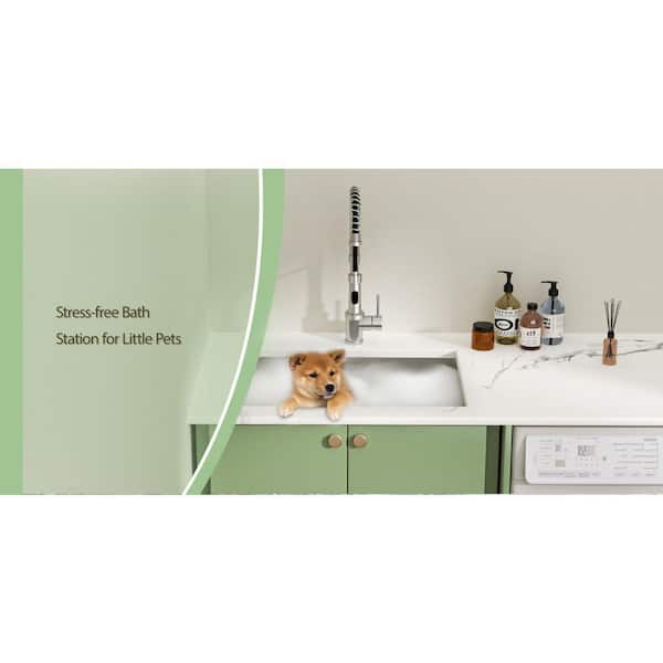 Kichae 23 in. Undermount Laundry/Utility Sink Brushed Stainless