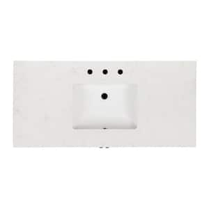 48. in. W x 22 in. D x 36.5 in. H Freestanding Bath Vanity in White with White Engineered Stone Top