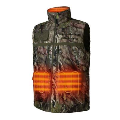 Men's Medium Camo 7.2-Volt Lithium-Ion Heated Hunting Vest with Multi-Pockets, Battery and Charger Included