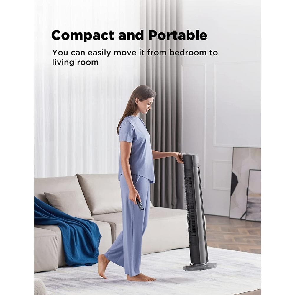Pelonis 40'' Black Oscillating Tower Fan with Remote Control