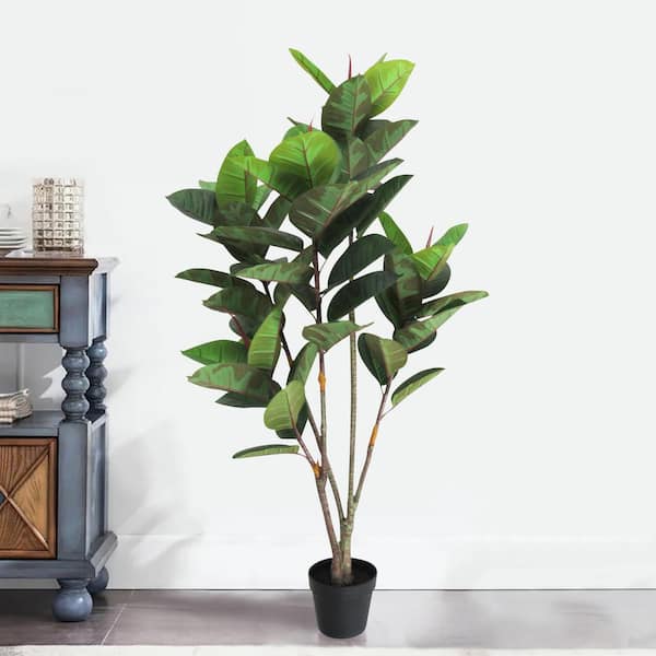 5 ft. Real Touch Artificial Rubber Plant Fig Tree in Pot