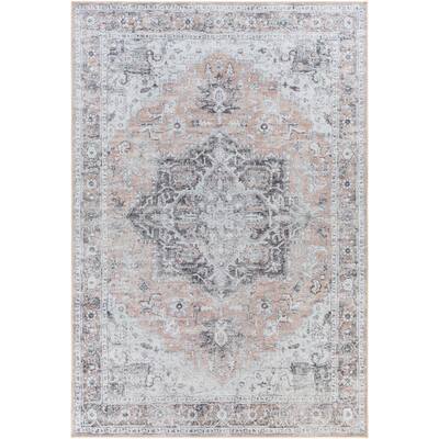 Artistic Weavers Ewing Light Grey 8 ft. x 10 ft. Traditional Indoor Machine-Washable Area Rug