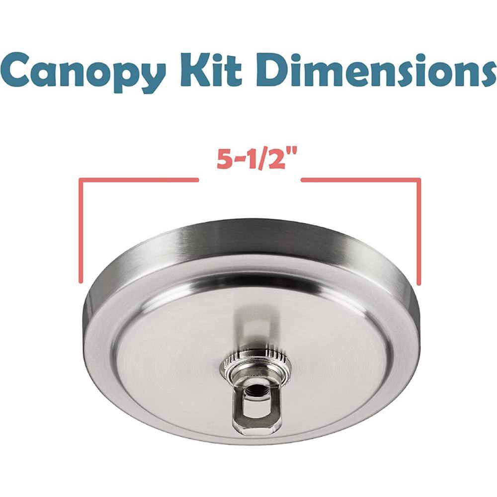 Brushed Nickel 5.5" Diameter Chandelier Fixture Canopy Kit