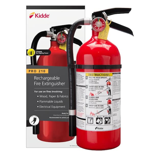 Kidde Pro Series 210 Fire Extinguisher with Hose & Easy Mount Bracket,  2-A:10-B:C, Dry Chemical, Rechargeable 21029292 - The Home Depot
