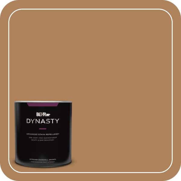 BEHR DYNASTY 1 qt. #S260-6 Circus Peanut Eggshell Enamel Interior Stain-Blocking Paint & Primer