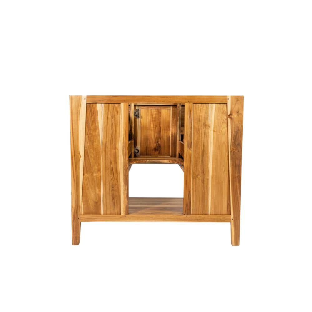 36" Earthy Teak Solid Wood Freestanding Vanity