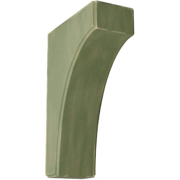 Ekena Millwork 3-1/2 in. x 12 in. x 8 in. Restoration Green Clarksville Wood Vintage Decor Bracket