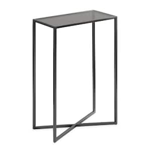 Jaspur 16.00 in. Pewter Rectangle Glass Contemporary End Table