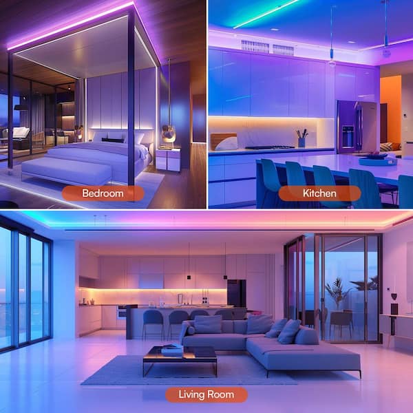 GUPUP 200 ft. Smart Plug-In Dimmable Cuttable Color Changing
