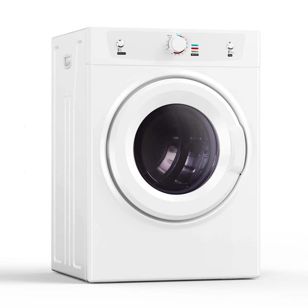SIMZLIFE 3.5 cu. ft. Vented Front Load Stackable Electric Compact Dryer in White with Multiple Drying Modes and Exhaust Hose