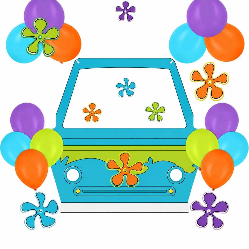 Hippie Retro Flower Halloween Car Decoration Kit for Trunk or Treat with Mystery Bus Backdrop and Balloons price history on PriceWatchPro