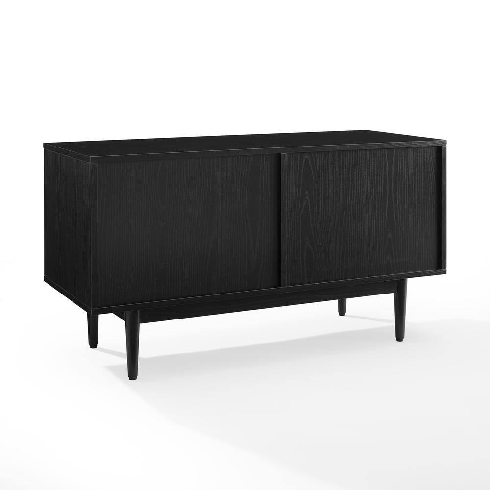 Liam Mid-Century Modern Black Vinyl Record Storage Console