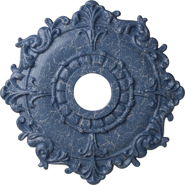 Ekena Millwork 1-1/2 in. x 18 in. x 18 in. Polyurethane Riley Ceiling Medallion, Americana Crackle
