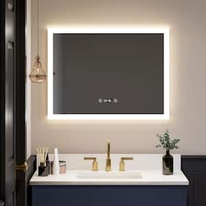 31.5 in. W x 23.6 in. H Rectangular Frameless Wall LED Bathroom Vanity Mirror with Defogging Dimmable Memory Function