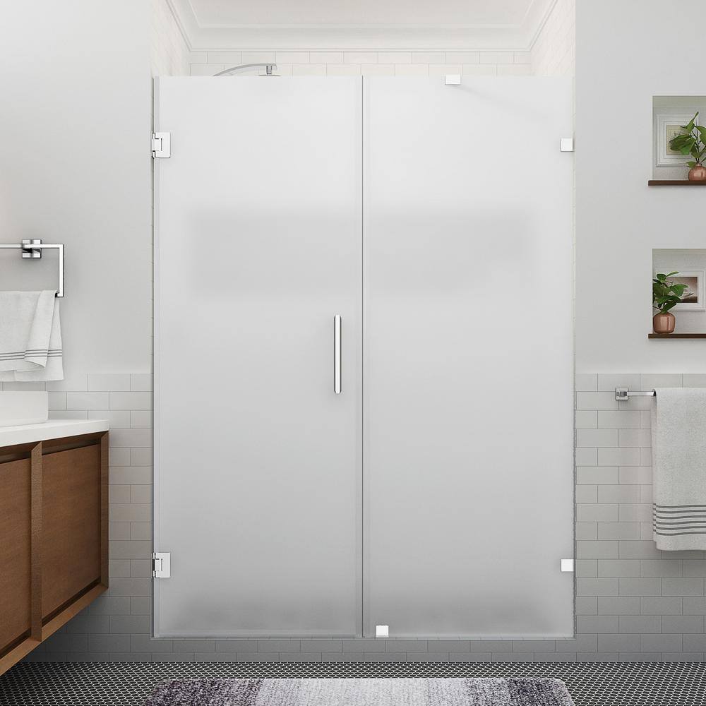 Nautis XL 80" High x 66" Wide Frameless Frosted Glass Shower Door