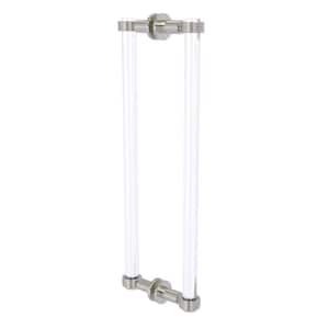 Clearview 18 in. Back to Back Shower Door Pull with Groovy Accents in Satin Nickel