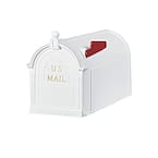 Ambrose White Post Mount Mailbox
