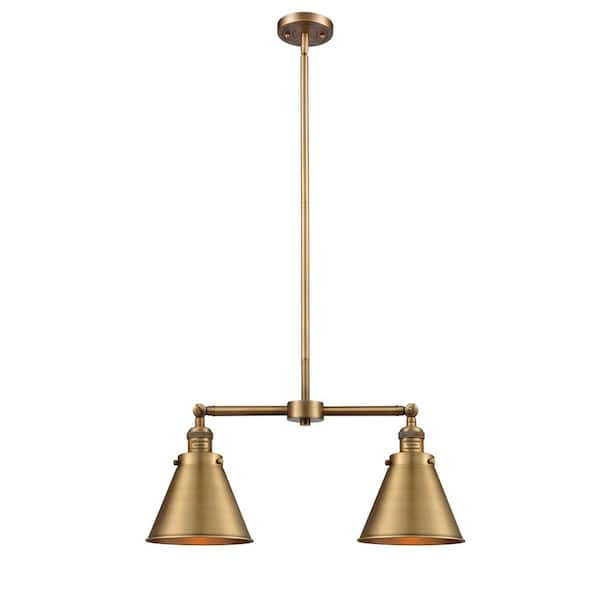 Innovations Appalachian 2 Light Brushed Brass Island Pendant Light With   Brushed Brass Innovations Pendant Lights 209 Bb M13 Bb 64 600 