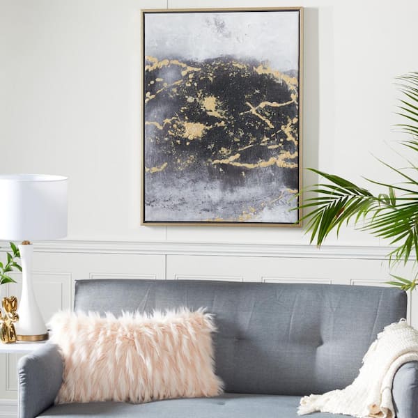 CosmoLiving by Cosmopolitan 1- Panel Geode Framed Wall Art with Gold Frame 40 in. x 30 in.