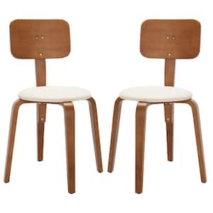 Jo Walnut/Cream 17.2 in. Wood Dining Chair (Set of 2)